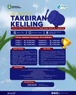 Parepare Gelar Lomba Takbiran Keliling Idulfitri 1447 H, Hadiah Puluhan Juta Rupiah Menanti